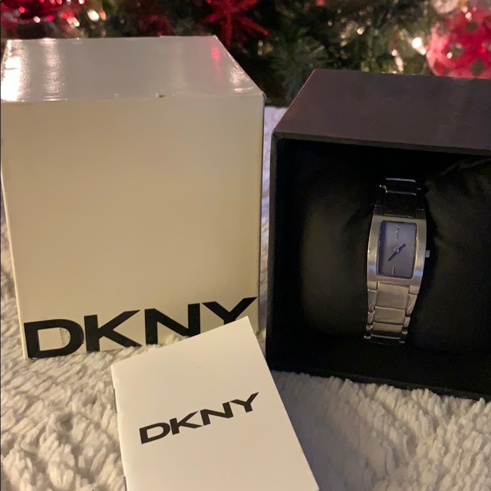 DKNY silver wristwatch with original box